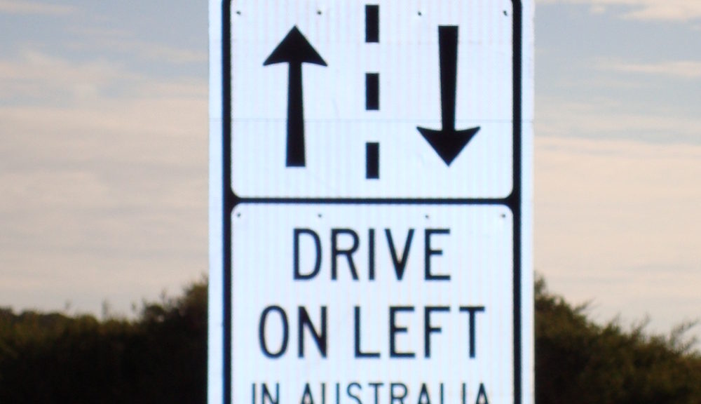Drive on left in Australia